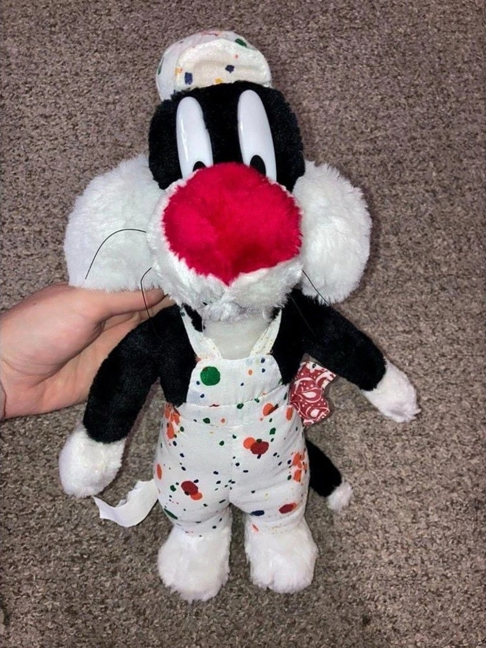 Looney Tunes Sylvester artist Plush Stuffed Animal vintage 90s